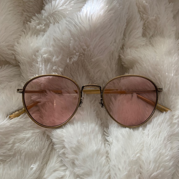 OLIVER PEOPLES × The Row Brownstone 2 Sunglasses Brushed Gold & Pink Wash